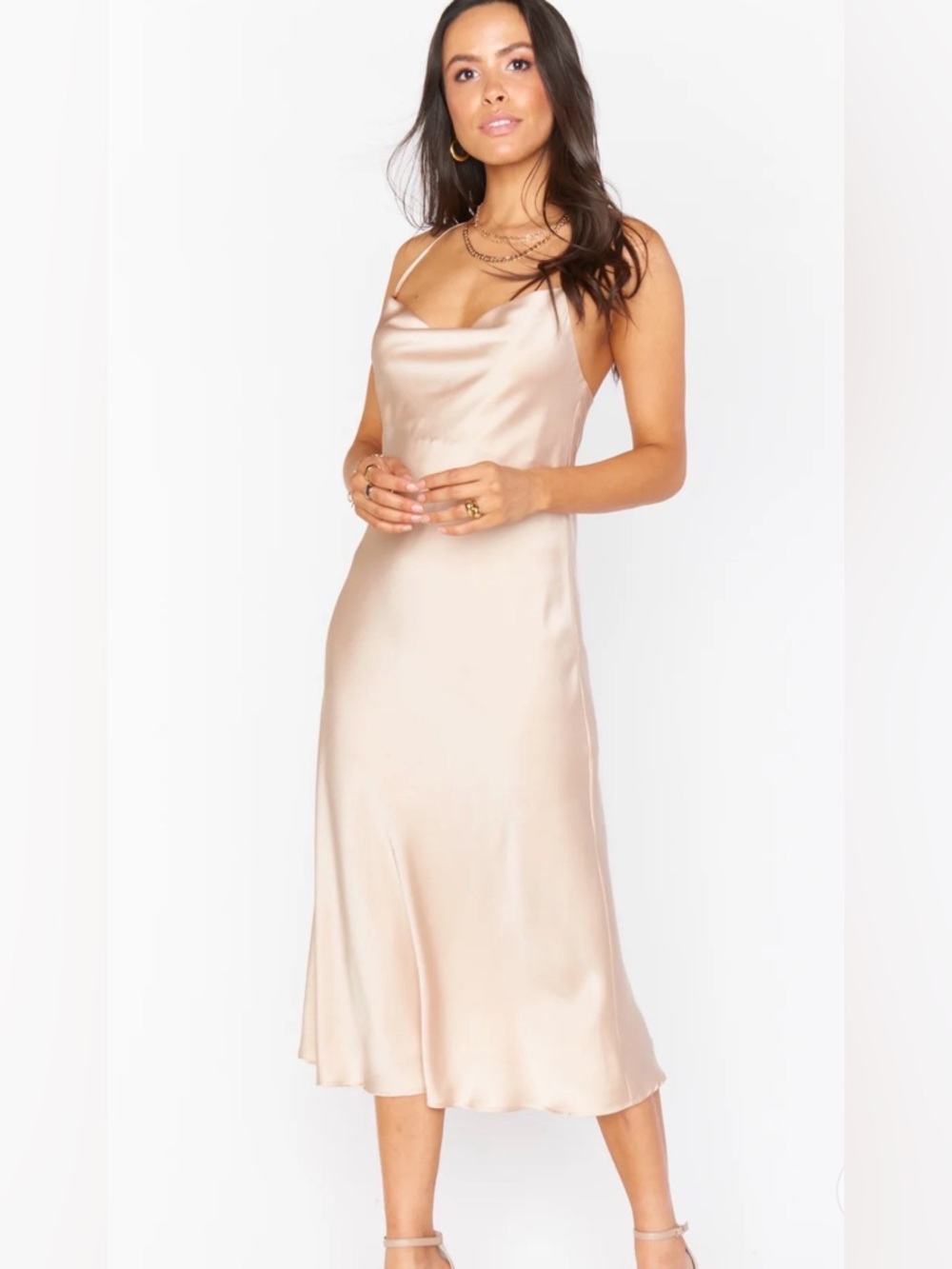 Show Me Your MuMu Verona Cowl Neck - Champagne Luxe Satin M